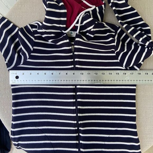 L.L. Bean | Women’s Striped Zip-up Hoodie, Size Small - Picture 7 of 7